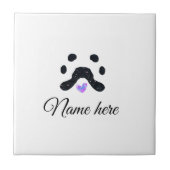 Carreau Chien patte noir animal ajouter nom texte animal p (Devant)