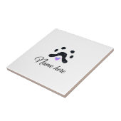 Carreau Chien patte noir animal ajouter nom texte animal p (Côté)