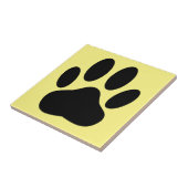 Carreau Chien Pawprint Arrière - plan jaune (Côté)