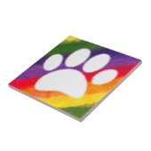 Carreau Chien Pawprint Rainbow Watercolor (Côté)