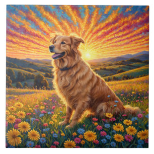 Carreau Chien Retriever doré
