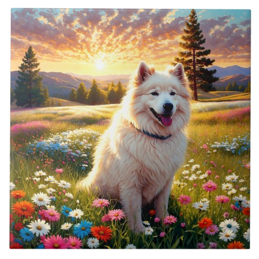 Carreau Chien Samoyède   (Devant)