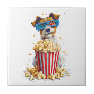 Carreau Chien soirée cinéma Popcorn Pup �