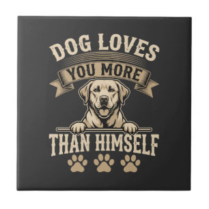 Carreau Chien Vous Aime Plus Que Lui-Même Vintage
