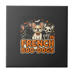 Carreau Chiens Boo français Halloween French Bulldog Desig