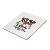 Carreau Chiens Boxer Joyeuse Saint-Valentin Vintage (Côté)