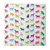 Carreau Chiens colorés silhouettes (Devant)