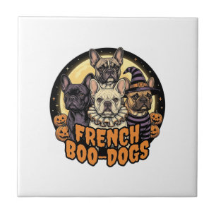 Carreau Chiens de bouh français Halloween Bouledogue franç