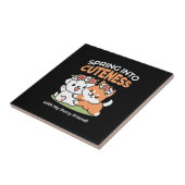 Carreau Chiens de jeu avec Flower Crowns - Fun Spring Them (Côté)