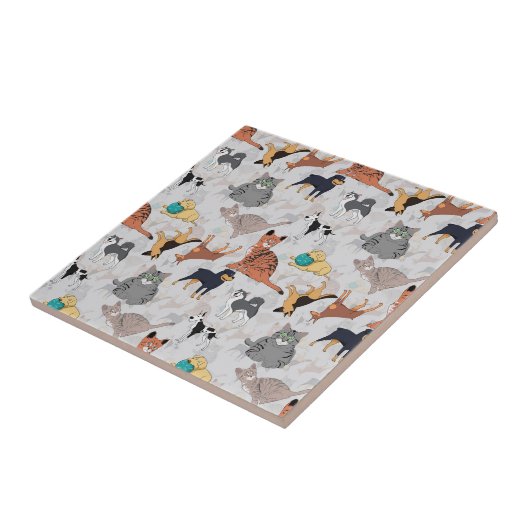 Carreau Chiens Et Chats Cutes Design Motif (Côté)