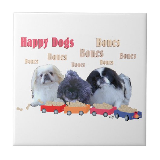 Carreau Chiens Heureux Bones (Devant)