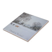 Carreau chiens jouant au jeu de la neige en hiver (Côté)