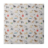 Carreau Chiens mignons Design Motif Blanc (Devant)