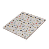 Carreau Chiens mignons Design Motif Blanc (Côté)
