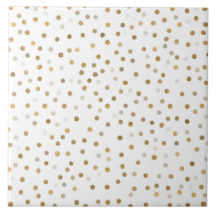 Carreau Chiffres d'or de fille Confetti Design blanc