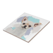 Carreau Chihuahua Chien blanc mignon Abstrait Arrière - pl (Côté)