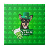 Carreau Chihuahua Chien Chiot Chiot St. Patrick's Day Clov (Devant)