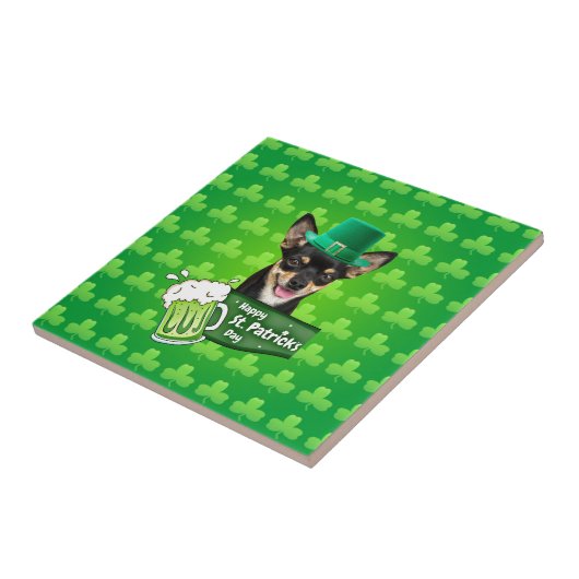Carreau Chihuahua Chien Chiot Chiot St. Patrick's Day Clov (Côté)