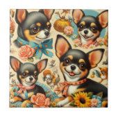 Carreau Chihuahua sans mer vintage (Devant)