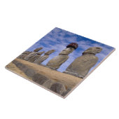 Carreau Chili, île de Pâques. Les 15 Moais à Ahu (Côté)