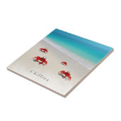 Carreau Chilling - Dessous de verre de plage personnalisab (Côté)