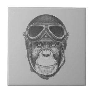Carreau Chimpanzé vintage de casque
