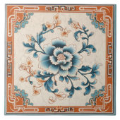 Carreau Chine traditionnelle Ork Ink Flower Art 3 (Devant)