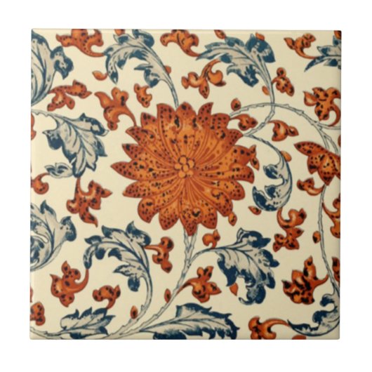 Carreau Chinois ~ Orange ~ Bleu ~ Blanc ~ * ~ ~ (Devant)