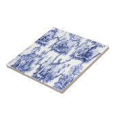 Carreau Chinoiserie bleue et blanche (Côté)