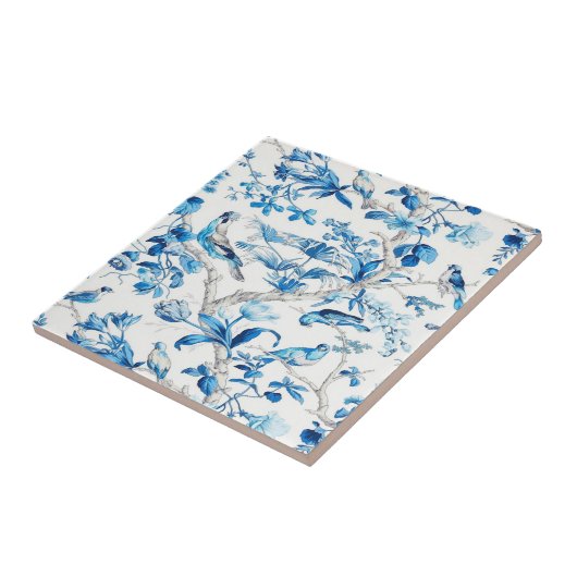 Carreau Chinoiserie bleue et blanche (Côté)