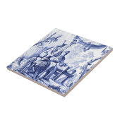 Carreau Chinoiserie bleue et blanche (Côté)