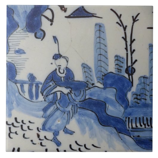 Carreau Chinoiserie de tuile Repro Delft (Devant)