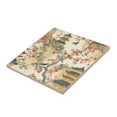 Carreau Chinoiserie Élégante - Pagodes, Fleurs et Oiseaux (Côté)
