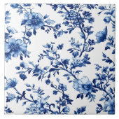 Carreau Chinoiserie Florale Bleue (Devant)