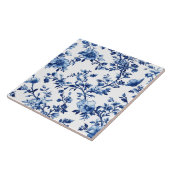 Carreau Chinoiserie Florale Bleue (Côté)