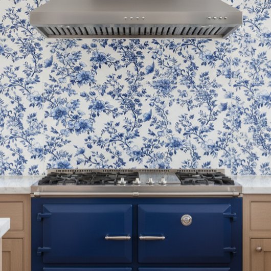 Carreau Chinoiserie Florale Bleue