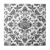 Chinoiserie Florale Noir & Blanc Aquarelle