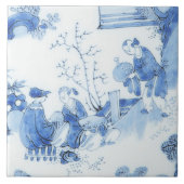 Carreau Chinoiserie Repro Delft Tile Bleue (Devant)