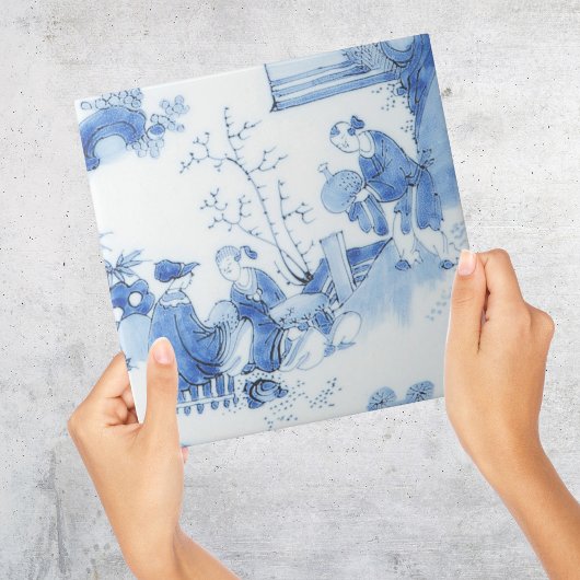 Carreau Chinoiserie Repro Delft Tile Bleue