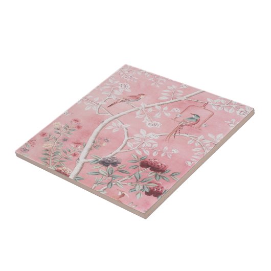 Carreau Chinoiserie rose (Côté)