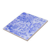 Carreau Chinoiserie Toile Blanc Bleu Français Style Rustiq (Côté)