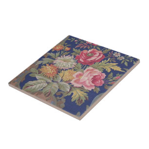 Carreau Chintz floral de style victorien vintage défraîc