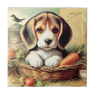 Carreau Chiot Beagle vintage