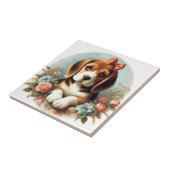Carreau Chiot Beagle vintage (Côté)
