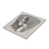 Carreau Chiot de Setter anglais avec fusil de chasse class (Côté)