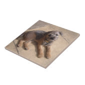 Carreau Chiot de Terrier de frontière (Côté)