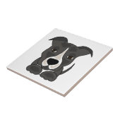 Carreau Chiot gris mignon de Pitbull (Côté)