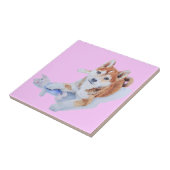 Carreau chiot très mignon chien rouge sheba inu chien (Côté)