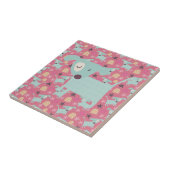 Carreau Chiots, étoiles et fleurs (Côté)