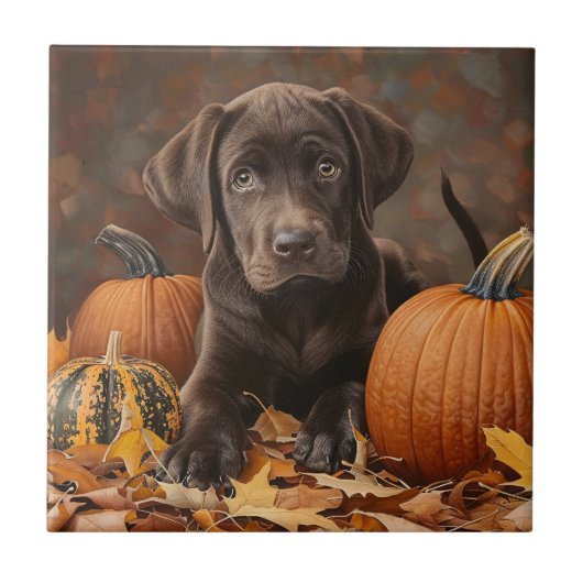 Carreau Chocolat Labrador Retriever Automne (Devant)